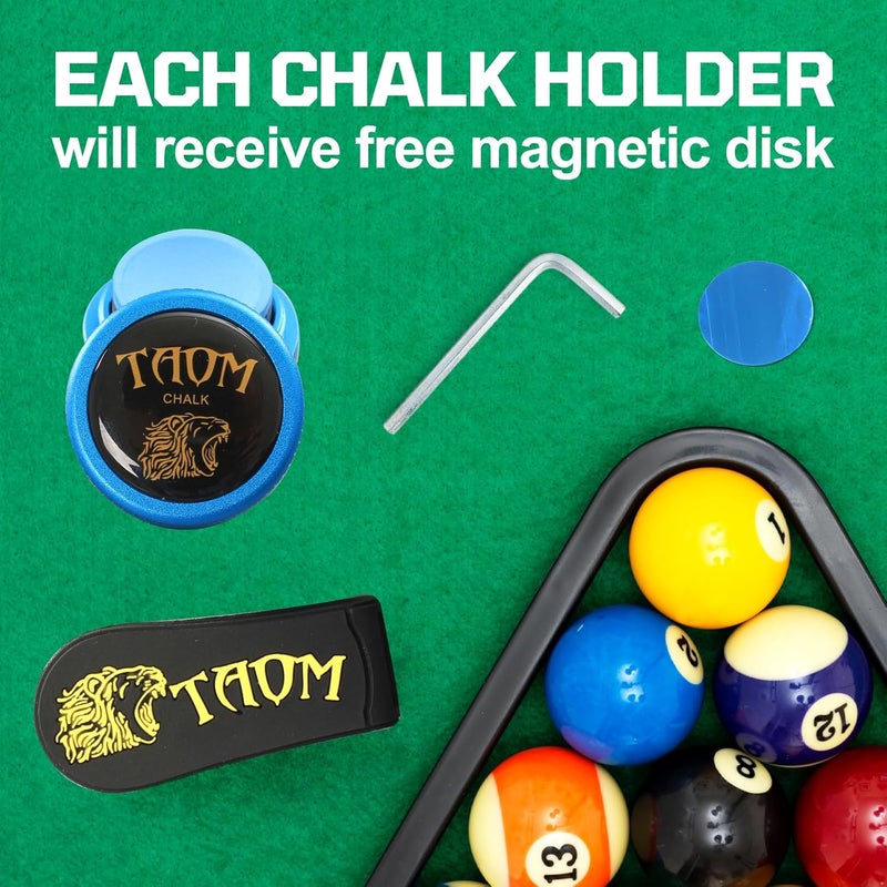 Banly TAOM Round Shaped Pool Chalk Holder, Portable Pool Chalk Cubes, Magnetic Mini Chalk Holder Pool Billiards, Pool Cue Chalk Case Container Box for Billiard Cue Tip Tool Pool Table Snooker Accessories - Image 5